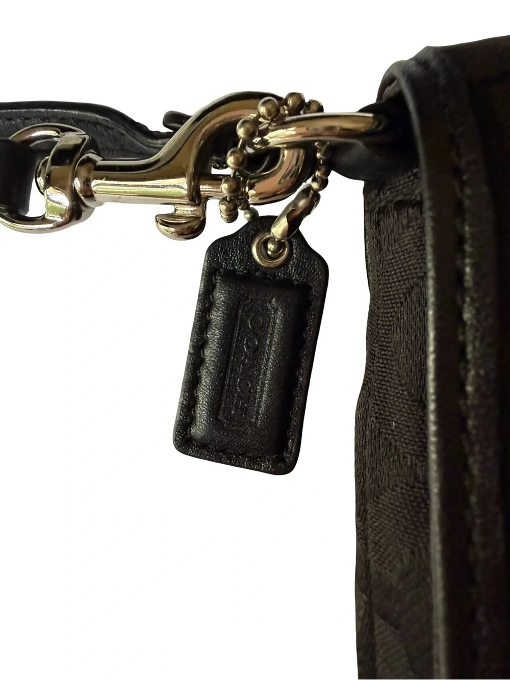 Coach Black Kristin Signature Wristlet Clutch